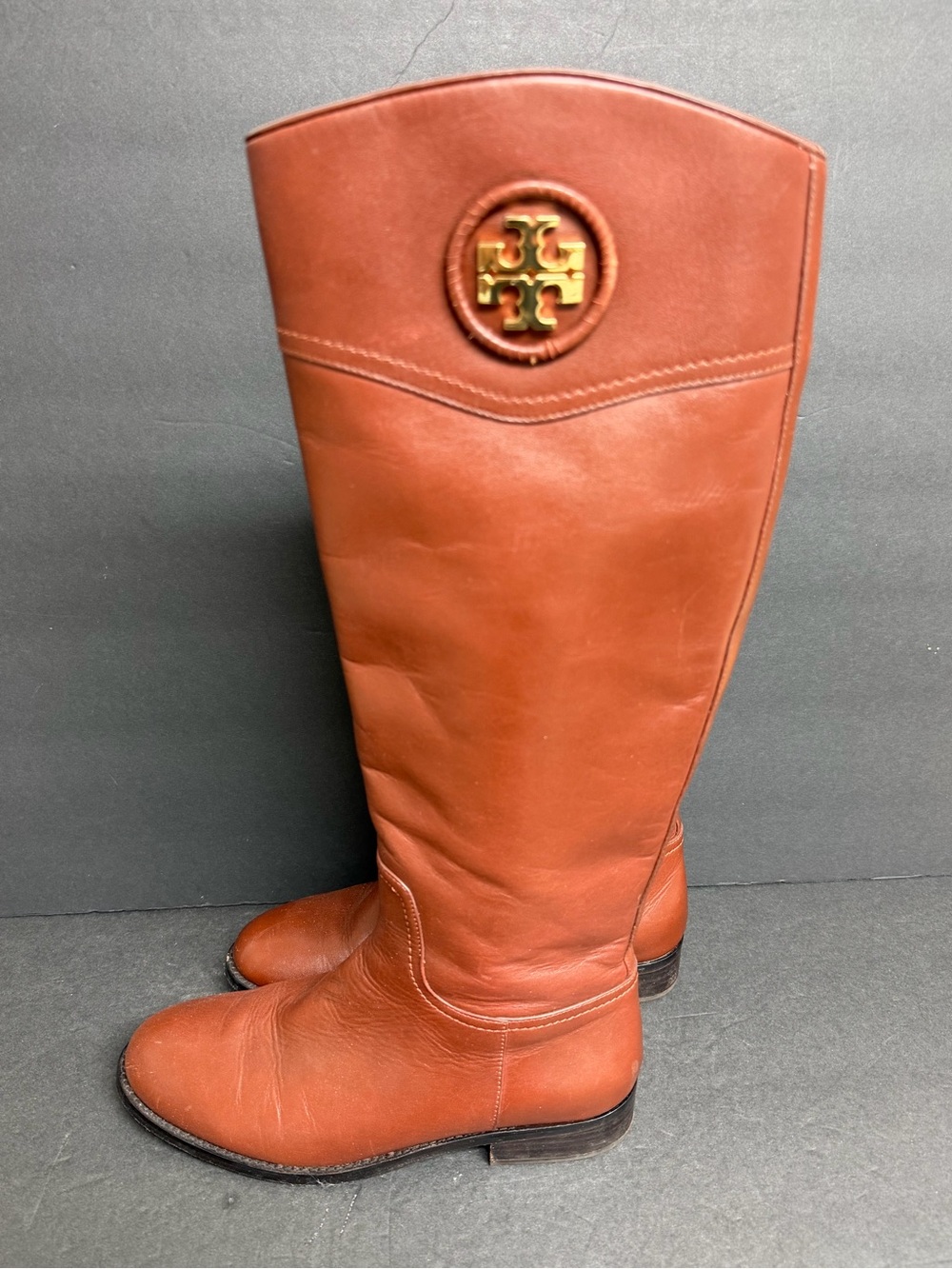 Tory Burch Womens Brown Leather Ashlynn Riding Boots Size 7.5M WORN ONCE